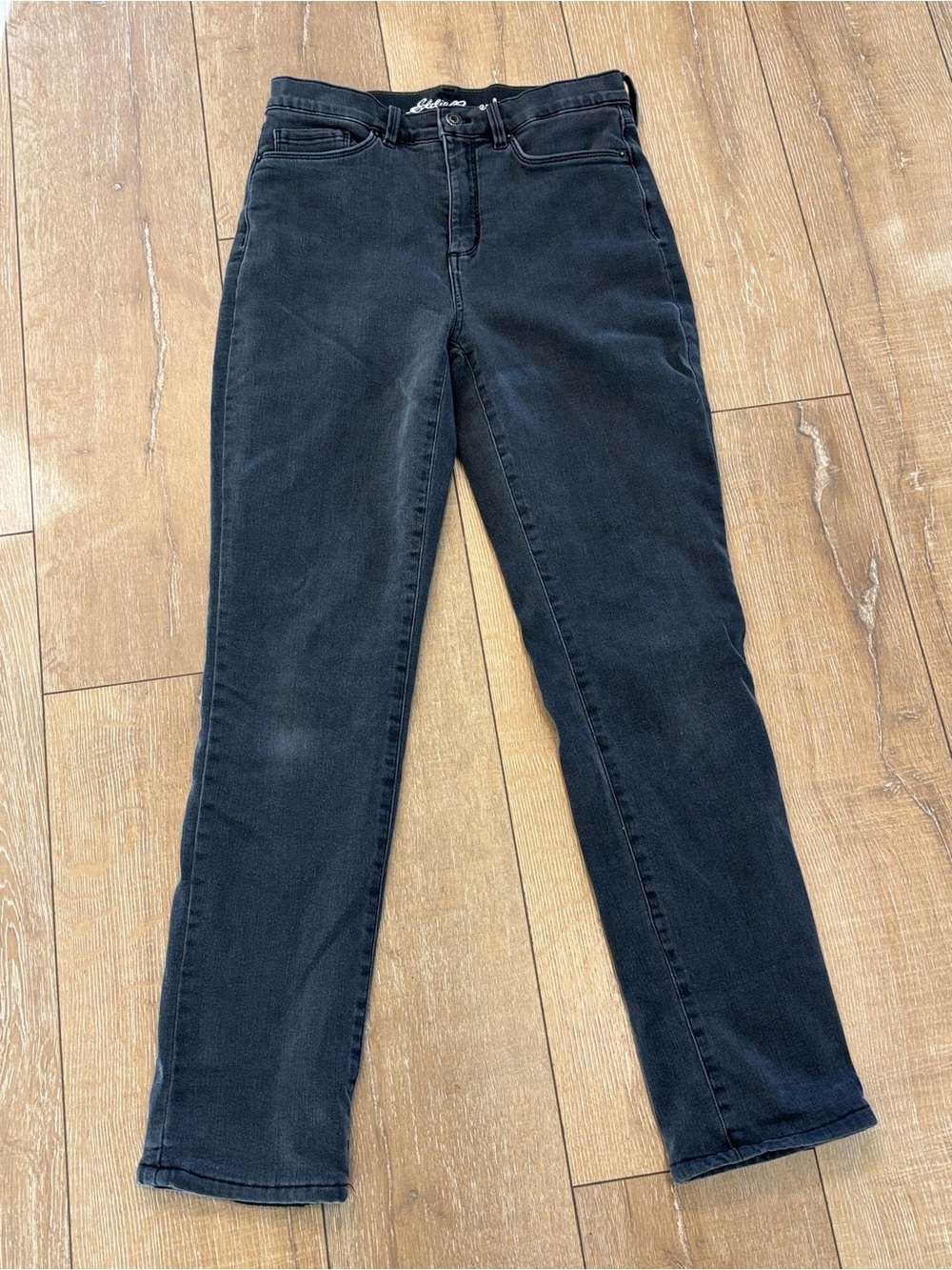 Eddie Bauer Voyager High Rise Straight Jeans Black Fleece Lined Size 8